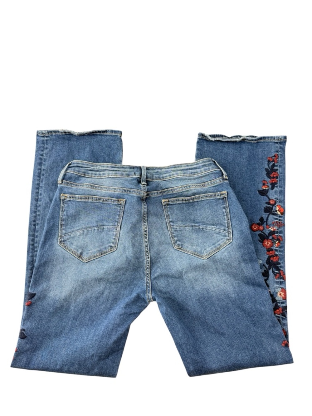 Sundance Driftwood Kelly Embroidered Floral Bird High Rise Bootcut Blue Jeans - Picture 3 of 11
